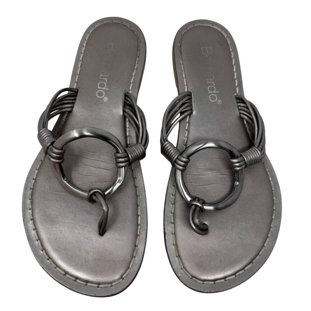 Bernardo Matrix Sandal Size 9 metallic leather vintage Y2K - Picture 2 of 10